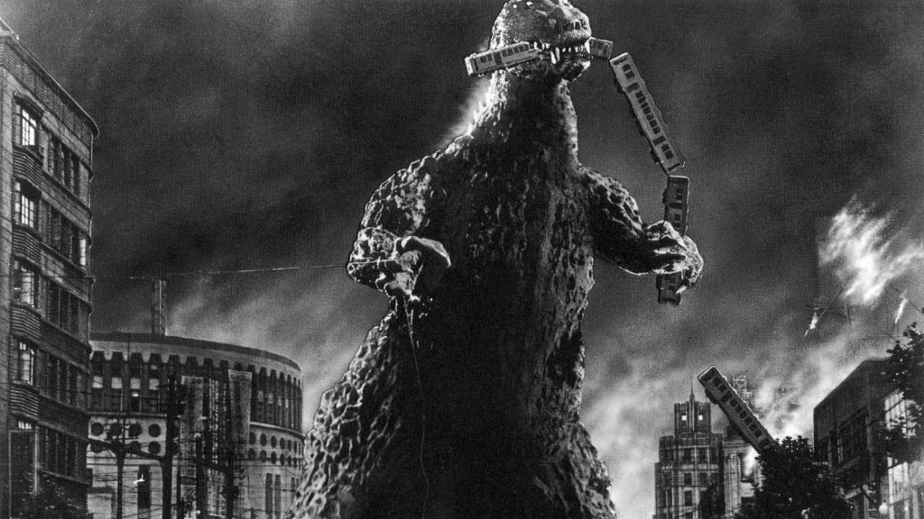 Godzilla attacking Tokyo