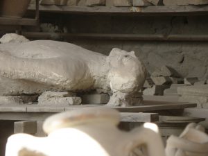 Cast of a pompeii body