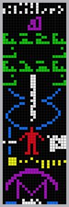 A colorized visualization of the "Arecibo Message" sent in 1974
